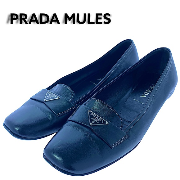 Prada Women Black Loafers 9.5 us